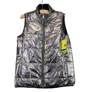 Xersion Metallic Silver Puffer Vest